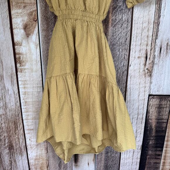 Madewell Dress Puff-Sleeve Tiered Mini XS Boho Cottagecore Minimalist Fall - Picture 4 of 9